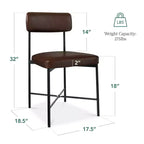 Best Choice Products Faux Leather Dining Chair Set of 2, Standard Height w/ Metal Frame