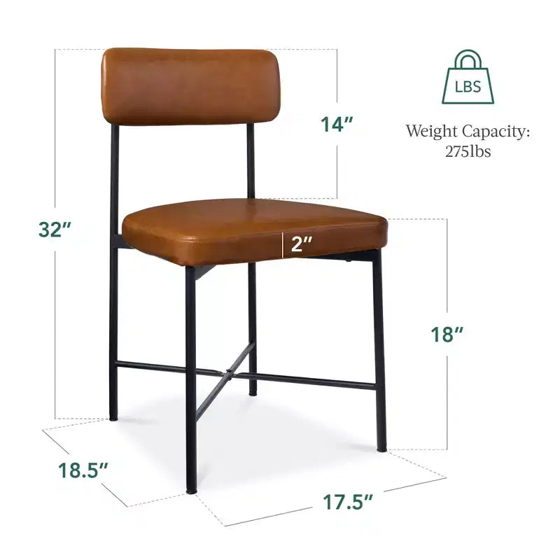 Best Choice Products Faux Leather Dining Chair Set of 2, Standard Height w/ Metal Frame