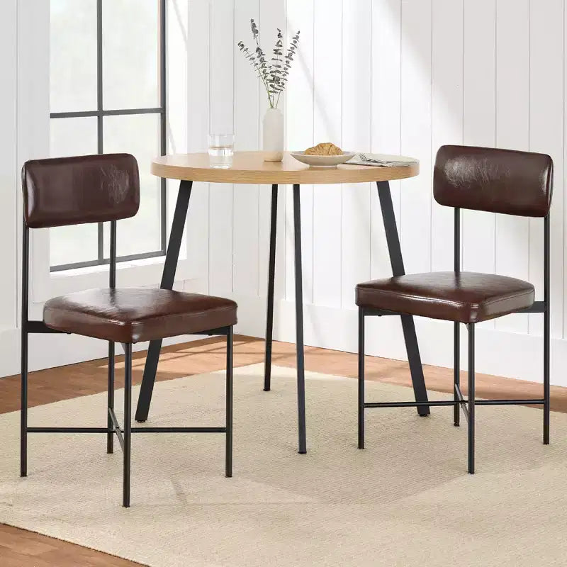 Best Choice Products Faux Leather Dining Chair Set of 2, Standard Height w/ Metal Frame