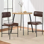 Best Choice Products Faux Leather Dining Chair Set of 2, Standard Height w/ Metal Frame