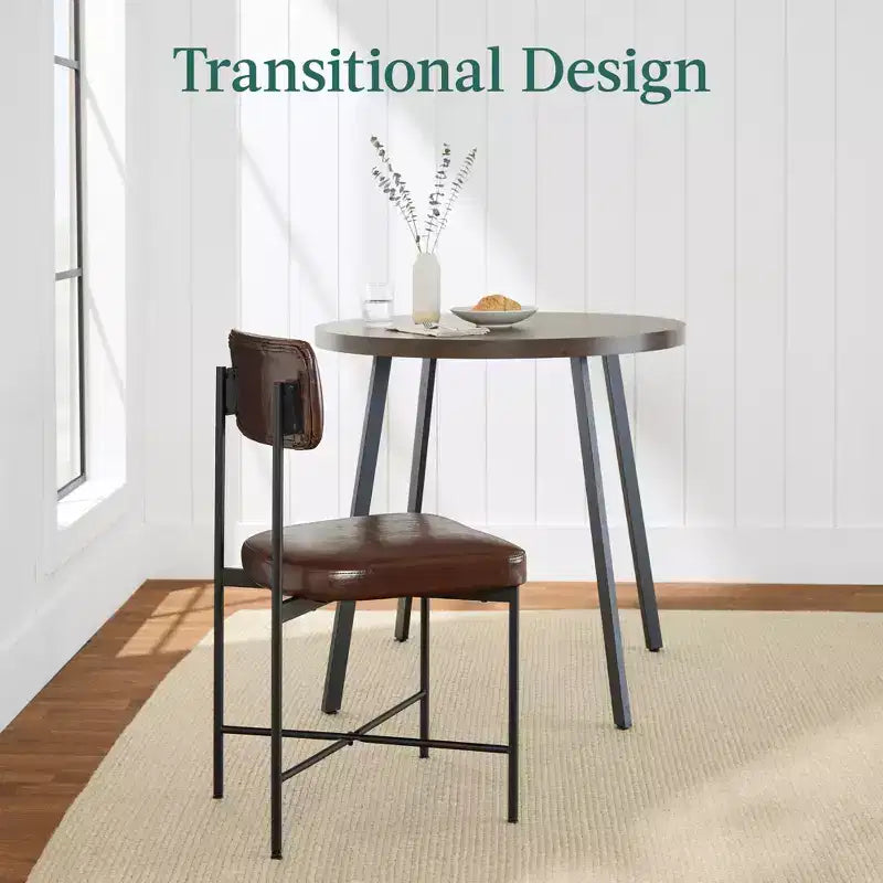 Best Choice Products Faux Leather Dining Chair Set of 2, Standard Height w/ Metal Frame