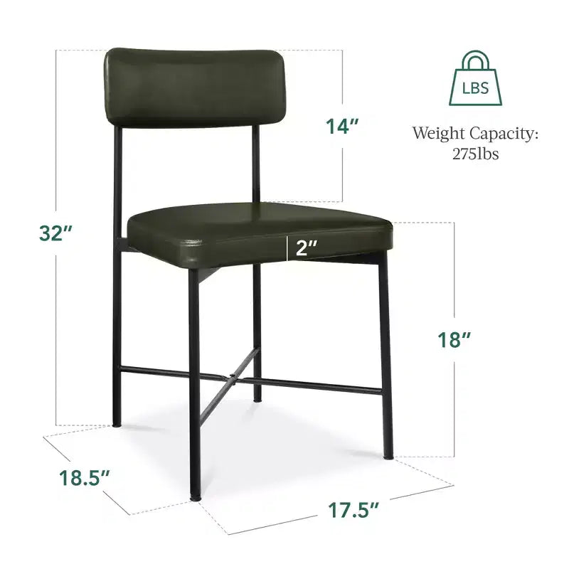 Best Choice Products Faux Leather Dining Chair Set of 2, Standard Height w/ Metal Frame