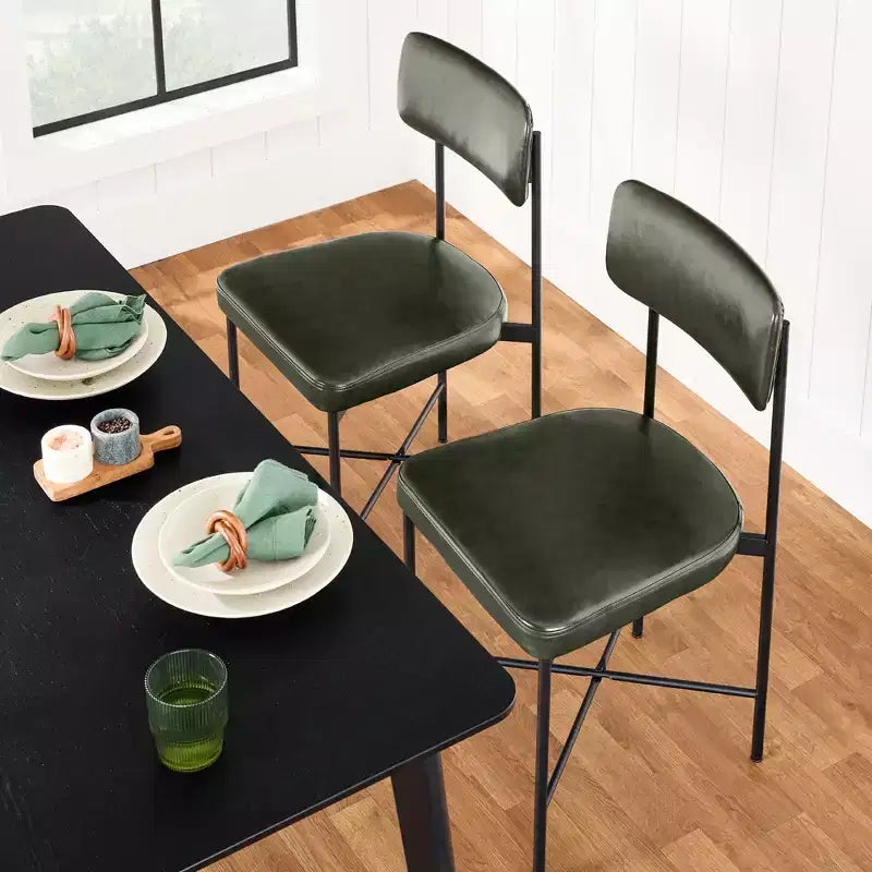 Best Choice Products Faux Leather Dining Chair Set of 2, Standard Height w/ Metal Frame