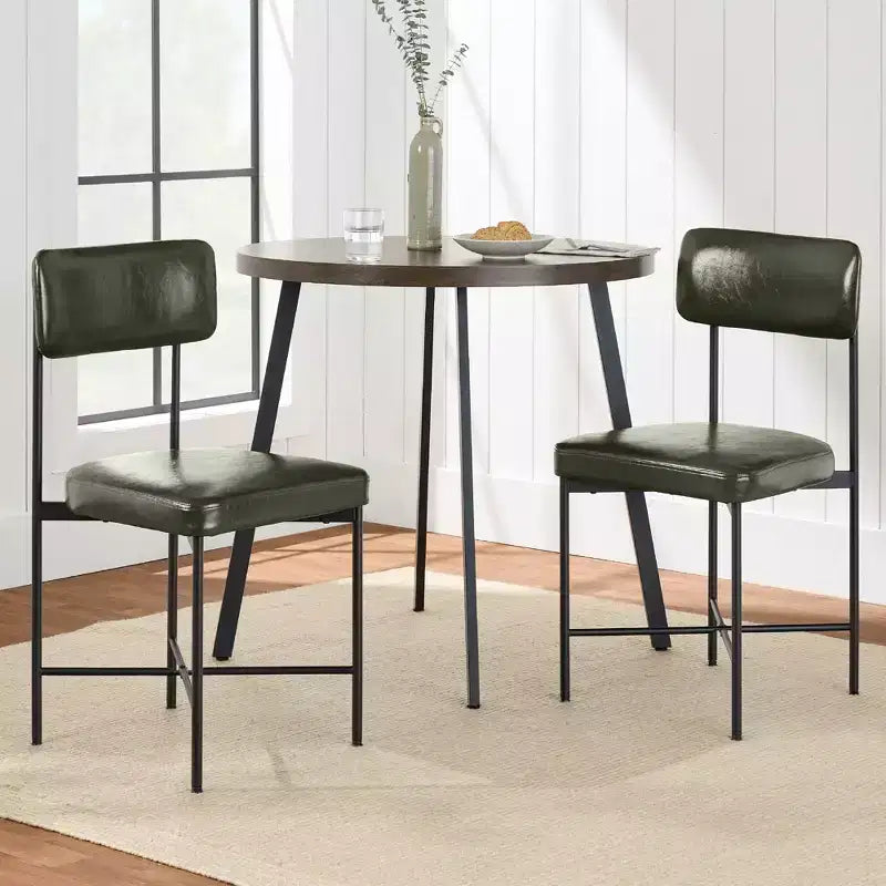 Best Choice Products Faux Leather Dining Chair Set of 2, Standard Height w/ Metal Frame