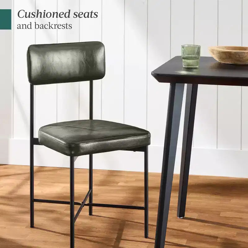 Best Choice Products Faux Leather Dining Chair Set of 2, Standard Height w/ Metal Frame