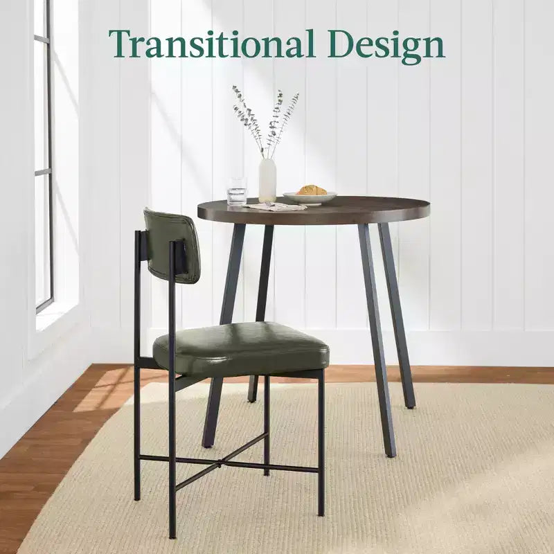 Best Choice Products Faux Leather Dining Chair Set of 2, Standard Height w/ Metal Frame