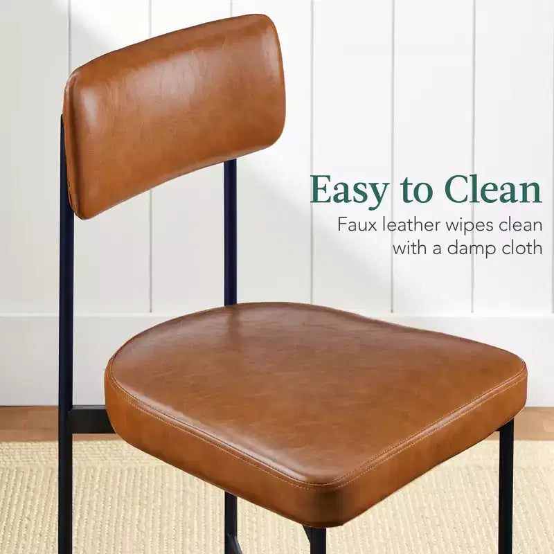 Best Choice Products Faux Leather Dining Chair Set of 2, Standard Height w/ Metal Frame