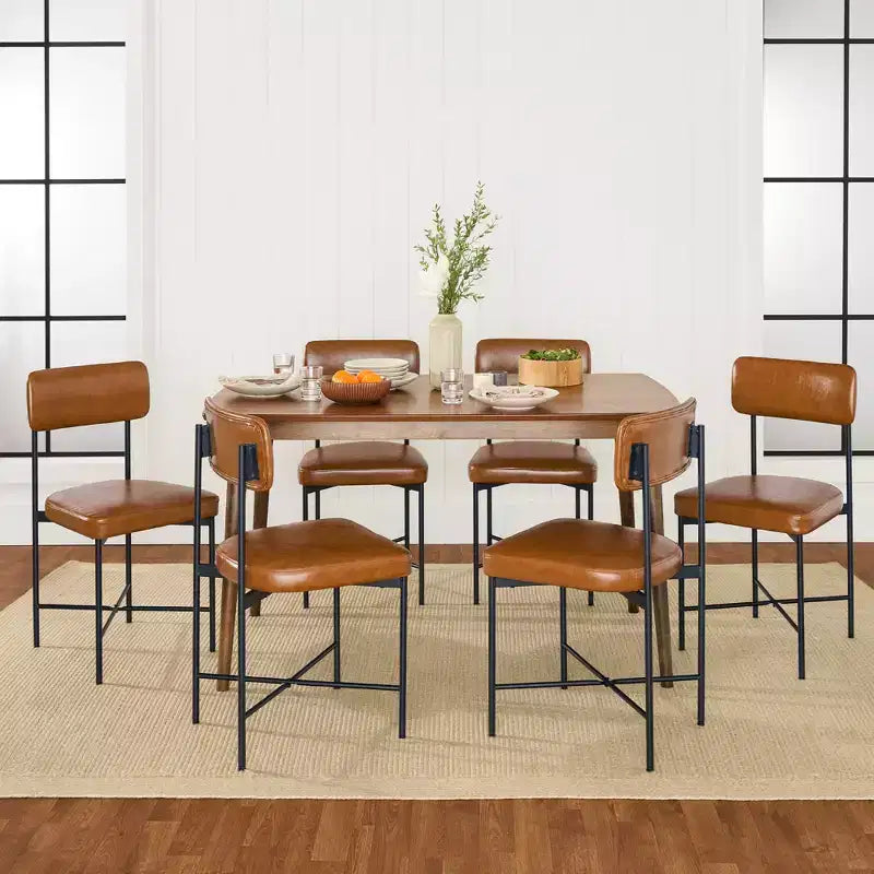 Best Choice Products Faux Leather Dining Chair Set of 2, Standard Height w/ Metal Frame