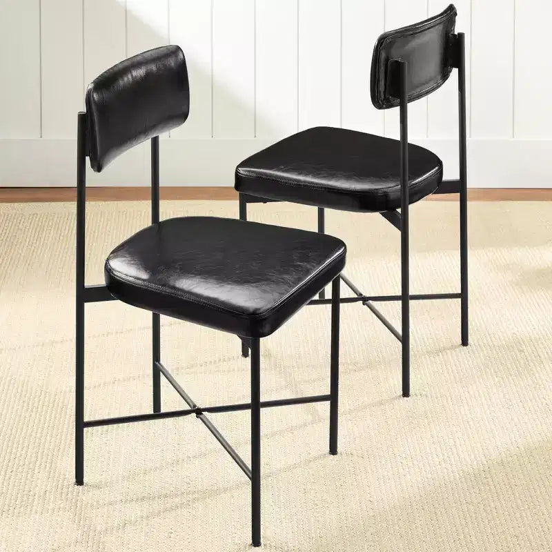 Best Choice Products Faux Leather Dining Chair Set of 2, Standard Height w/ Metal Frame