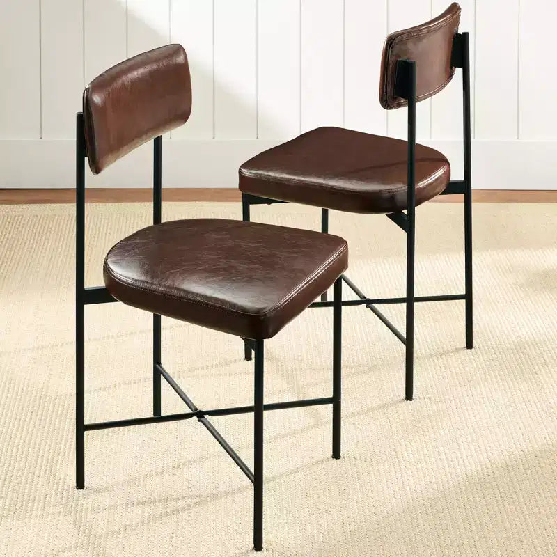Best Choice Products Faux Leather Dining Chair Set of 2, Standard Height w/ Metal Frame