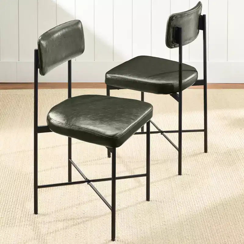 Best Choice Products Faux Leather Dining Chair Set of 2, Standard Height w/ Metal Frame