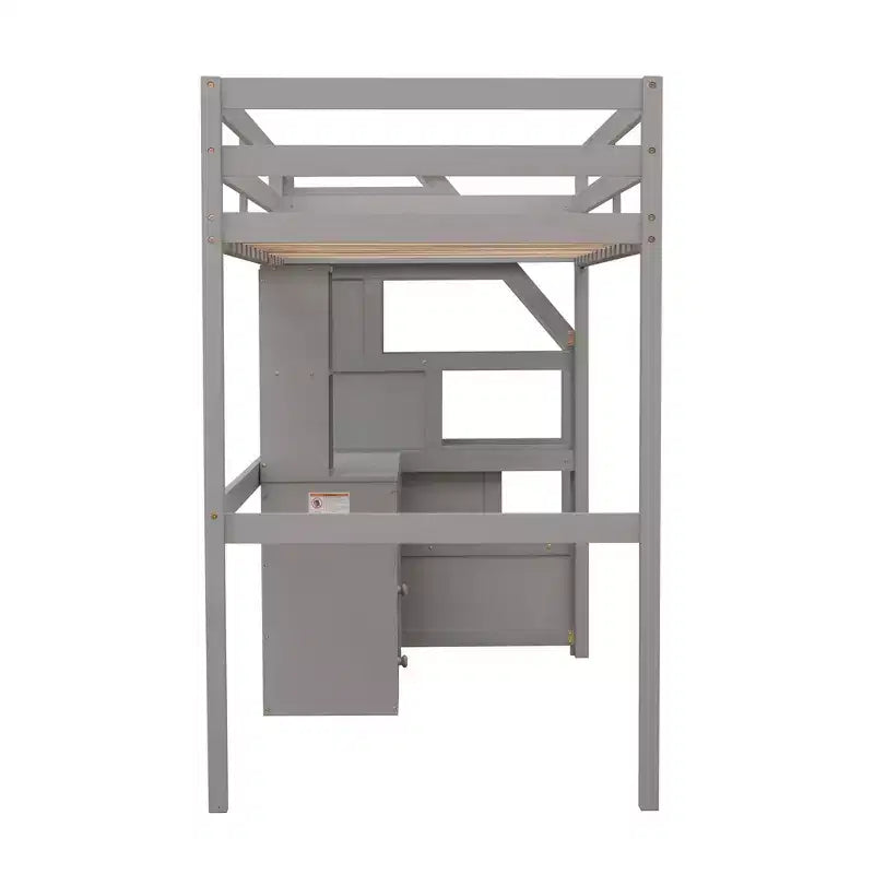 Whisen 95.1''L  79.5''W Twin Size Loft Bed with a Stand-alone Bed, Storage Staircase, Desk, Shelves and Drawers