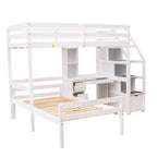 Whisen 95.1''L  79.5''W Twin Size Loft Bed with a Stand-alone Bed, Storage Staircase, Desk, Shelves and Drawers