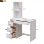 Whisen 95.1''L  79.5''W Twin Size Loft Bed with a Stand-alone Bed, Storage Staircase, Desk, Shelves and Drawers