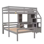 Whisen 95.1''L  79.5''W Twin Size Loft Bed with a Stand-alone Bed, Storage Staircase, Desk, Shelves and Drawers