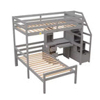 Whisen 95.1''L  79.5''W Twin Size Loft Bed with a Stand-alone Bed, Storage Staircase, Desk, Shelves and Drawers