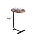 C-Shaped Side Table in Brown, Compact Living Room Sofa Table