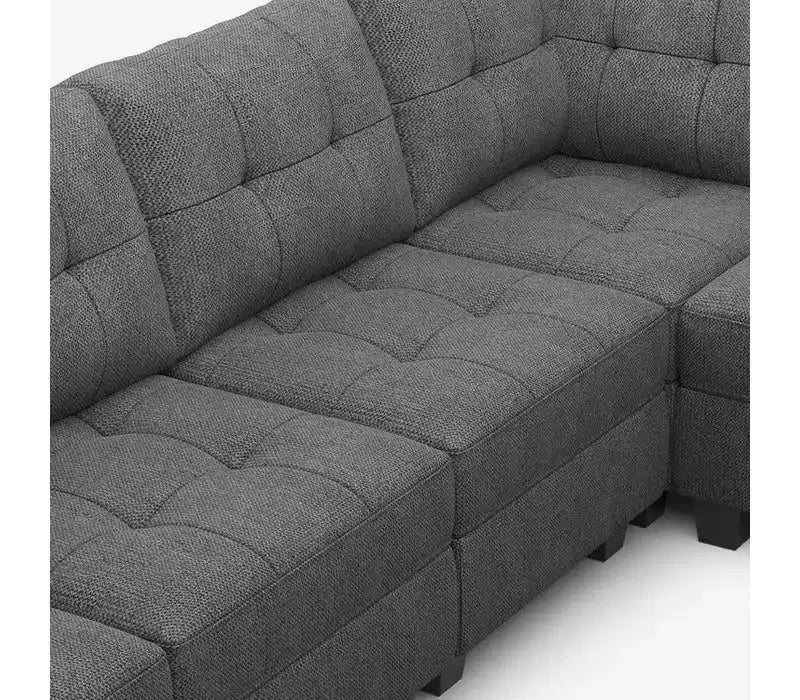 Belffin Modular Weave Sofa with Storage Seat and Ottoman (9 Seats + 11 Sides)