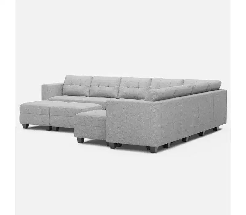 Belffin Modular Weave Sofa with Storage Seat and Ottoman (9 Seats + 11 Sides)