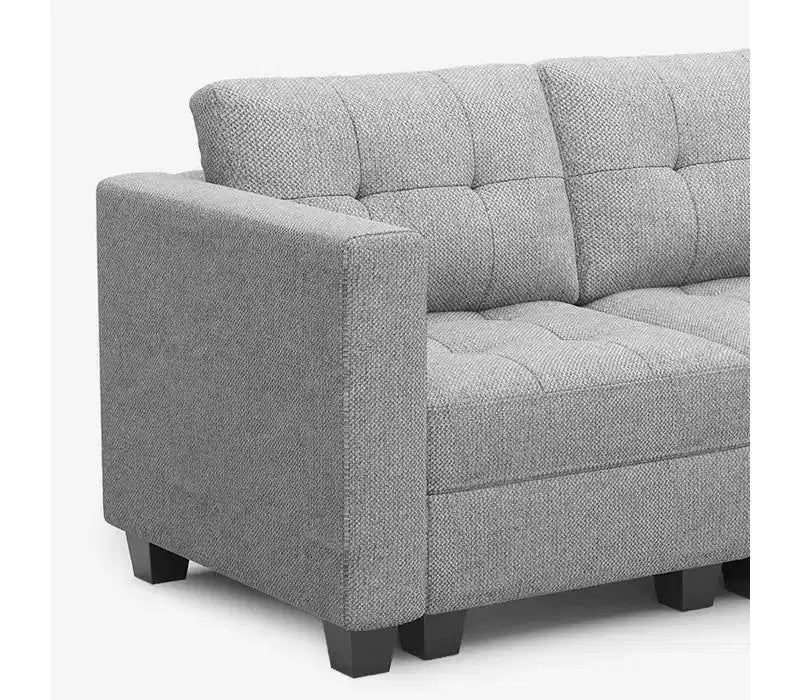 Belffin Modular Weave Sofa with Storage Seat and Ottoman (9 Seats + 11 Sides)