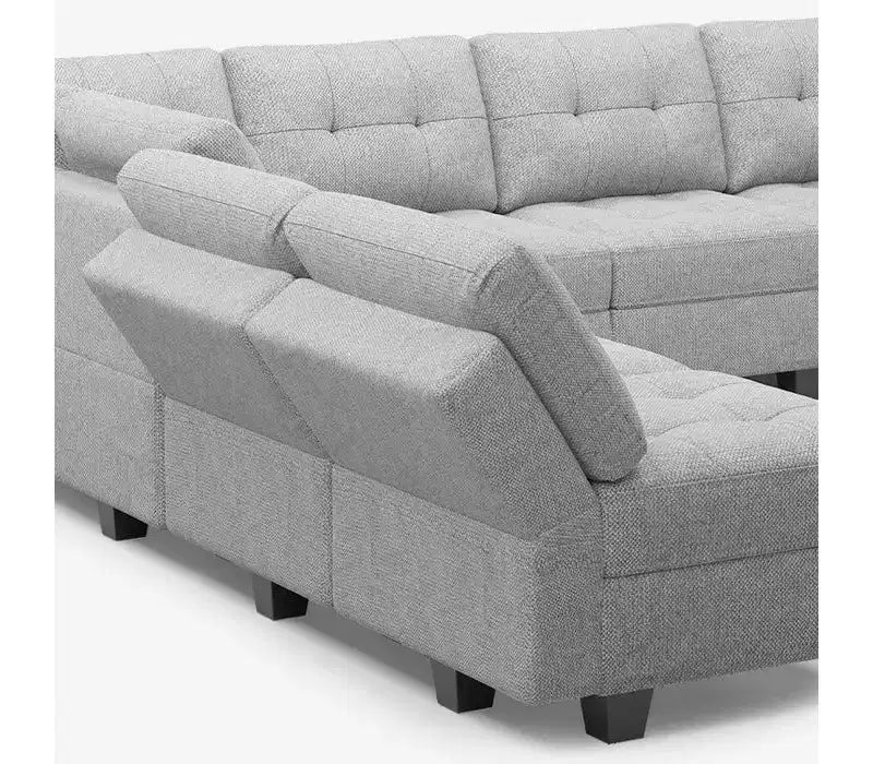 Belffin Modular Weave Sofa with Storage Seat and Ottoman (9 Seats + 11 Sides)