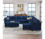 Belffin Modular Weave Sofa with Storage Seat and Ottoman (9 Seats + 11 Sides)