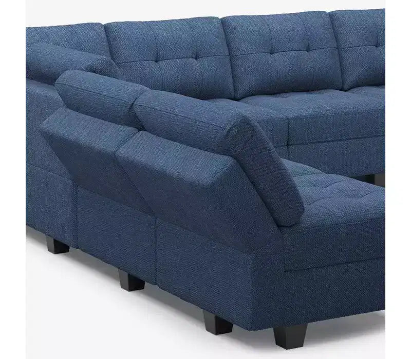 Belffin Modular Weave Sofa with Storage Seat and Ottoman (9 Seats + 11 Sides)