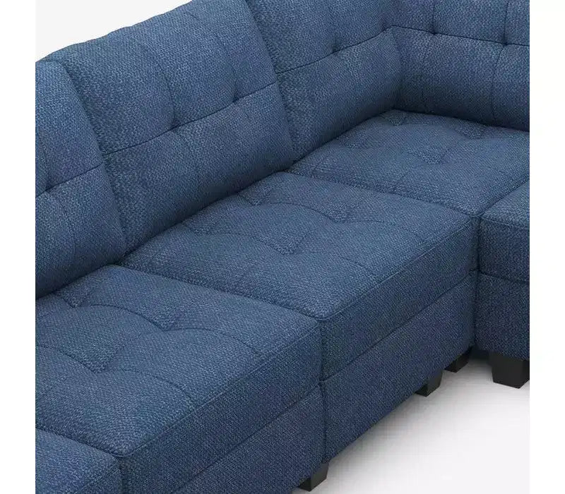 Belffin Modular Weave Sofa with Storage Seat and Ottoman (9 Seats + 11 Sides)