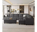 Belffin Modular Weave Sofa with Storage Seat and Ottoman (9 Seats + 11 Sides)
