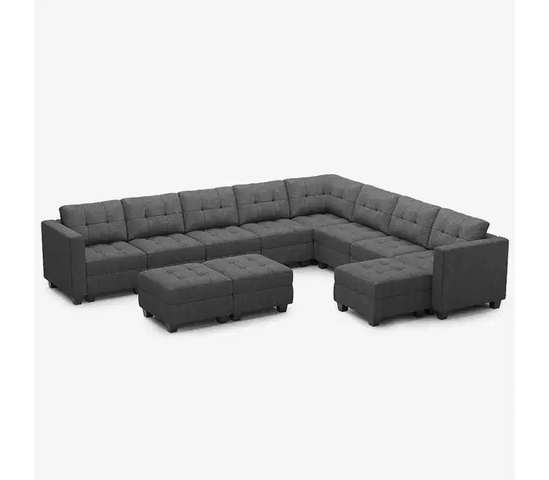 Belffin Modular Weave Sofa with Storage Seat and Ottoman (9 Seats + 11 Sides)