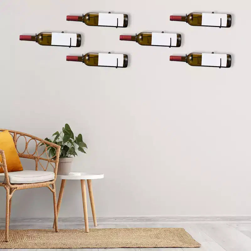 Unique Bargains Spiral Metal Wine Bottle Display Holder Wall Storage Shelf 12 Pcs