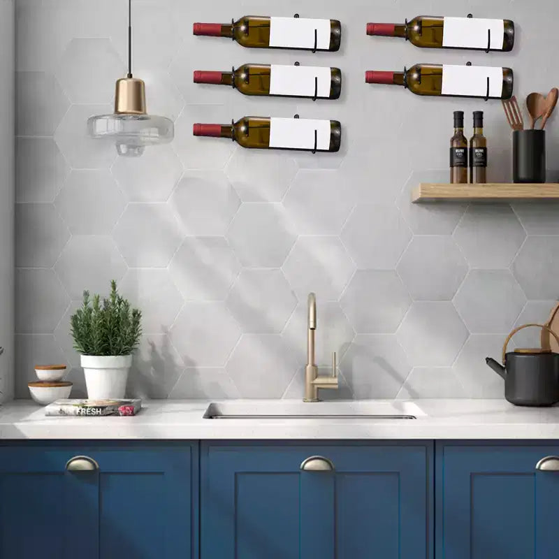 Unique Bargains Spiral Metal Wine Bottle Display Holder Wall Storage Shelf 12 Pcs