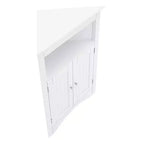 MAYEERTY White Corner Storage Cabinet with Doors & Adjustable Shelves for Bathroom Kitchen Living Room