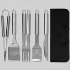 R.W.FLAME 6-Piece Grill Tool Set,Stainless Steel BBQ Accessories & Grill Tools with Storage Bag, Spatula, Tongs,BBQ Knife & Cleaning Brush for Camping