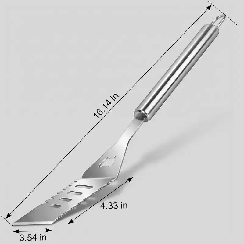 R.W.FLAME 6-Piece Grill Tool Set,Stainless Steel BBQ Accessories & Grill Tools with Storage Bag, Spatula, Tongs,BBQ Knife & Cleaning Brush for Camping