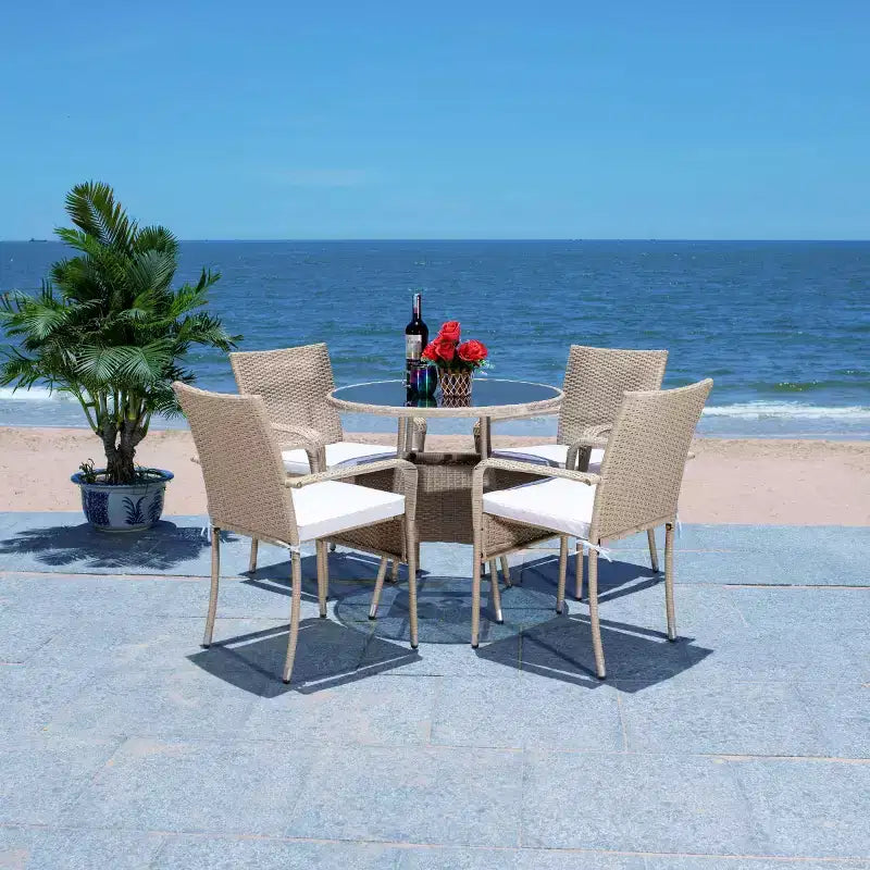 Laina 5 Piece Dining Set - Indoor/Outdoor - PAT7703 - Safavieh