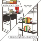 DHP Sage Studio Twin Metal Loft Bed with Integrated Desk and Shelves