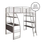 DHP Sage Studio Twin Metal Loft Bed with Integrated Desk and Shelves