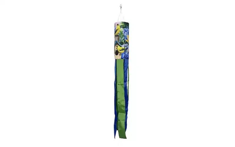Briarwood Lane Spring Goldfinches and Hydrangea Windsock Wind Twister 40x6 For Spring Wind Spinner