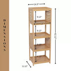 Evideco French Home Goods Open-Shelf Storage Unit with Vented Design, Natural - Trinidad Collection