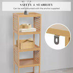 Evideco French Home Goods Open-Shelf Storage Unit with Vented Design, Natural - Trinidad Collection