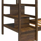 Max & Finn Zaire Twin over Twin Wood Bunk Bed with Shelf Stairs