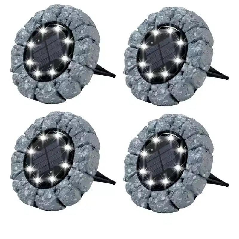 Bell + Howell 8 LED Round Solar Powered Disk Lights with Auto On/Off