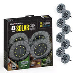 Bell + Howell 8 LED Round Solar Powered Disk Lights with Auto On/Off