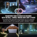 Bell + Howell 6 LED Round Mosaic Solar Powered Disk Lights with Auto On/Off