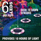 Bell + Howell 6 LED Round Mosaic Solar Powered Disk Lights with Auto On/Off