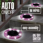 Bell + Howell 6 LED Round Mosaic Solar Powered Disk Lights with Auto On/Off