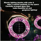 Bell + Howell 6 LED Round Mosaic Solar Powered Disk Lights with Auto On/Off