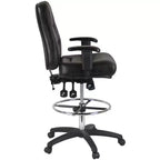 HARWICK PREMIUM LEATHER DRAFTING CHAIR WITH ARMS