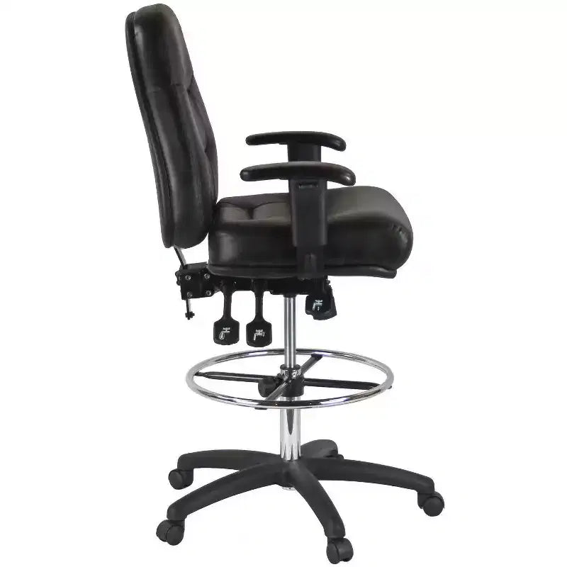 HARWICK PREMIUM LEATHER DRAFTING CHAIR WITH ARMS